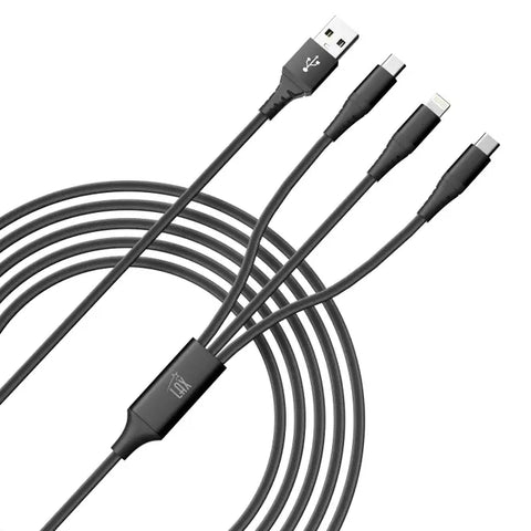 3-in-1Mfi Certified Lightning and 2x USB-C Cable