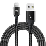 Apple MFi Certified Braided Nylon USB Cable 12FT - Black