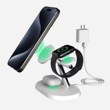 Magnetic Charging Station for iPhone, AirPods, and Apple Watch - White