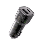 Clear USB-PD 20W Car Charger with 1x USB-C and 1x USB-A