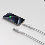 Apple MFi Certified 4 in 1 Lightning, USB-C, USB-C/USB-A Cable - White