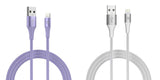 2-Pack USB-C to USB-C Linear Cable - 6ft Blue and 6ft White, 6ft Lavender and 6ft White