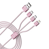 3 in 1 Fast Bling Charging Cable 1x Lighting 2x USB-C Various Attractive color