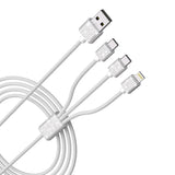 3 in 1 Fast Bling Charging Cable 1x Lighting 2x USB-C Various Attractive color