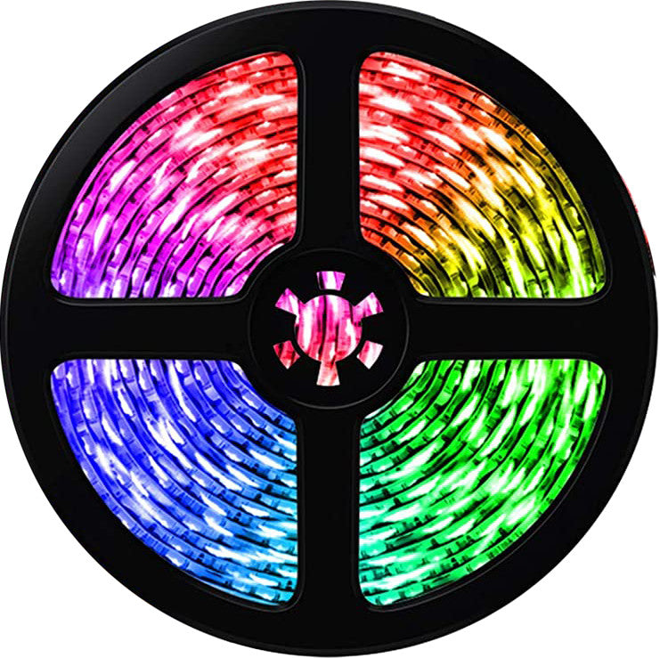 onn. Multicolor LED Light Strip with Sound Reactive Technology, 65' 
